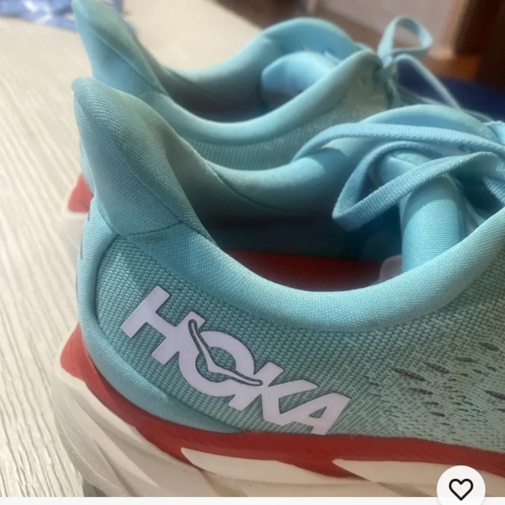 Hoka Women's Aqua and Coral Running Sneakers